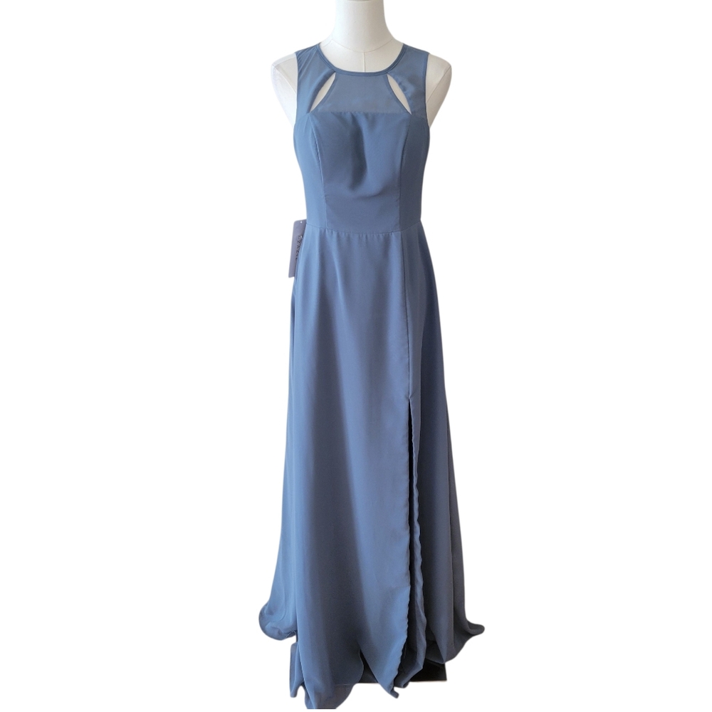 NWT Azazie‎ Kai in Twilight Chiffon Long Gown Size A4